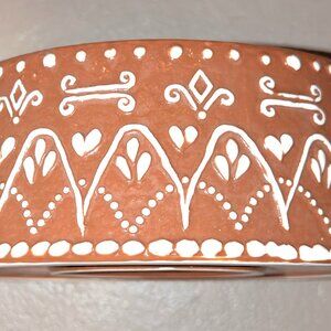 Pottery Barn Gingerbread Pet Bowl Medium 9" Stoneware Dish Retired